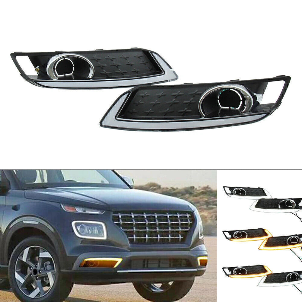 2X Front LED Daytime Running Lights DRL for Hyundai Venue (2020–2023)