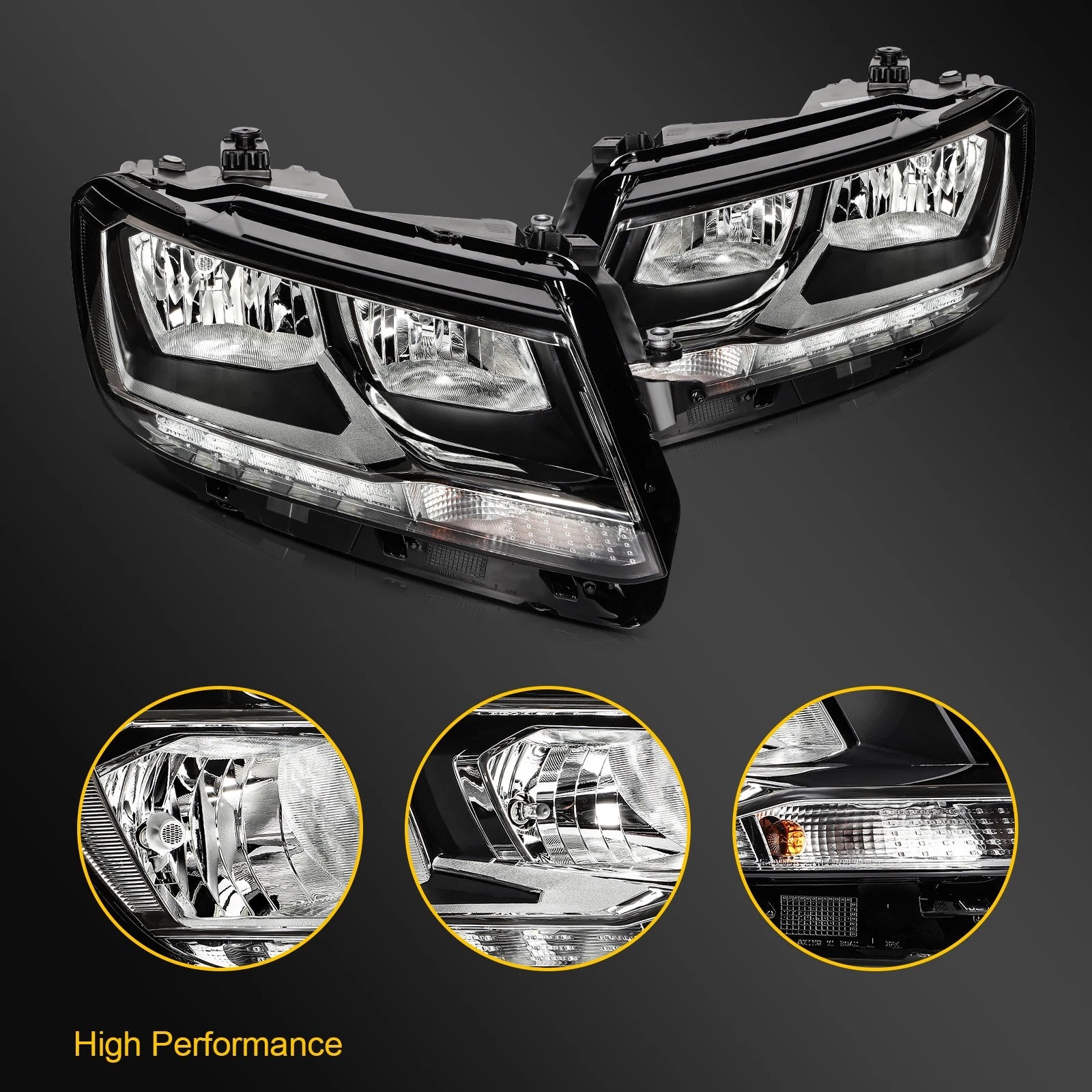 Pair of LED Headlights for Volkswagen Tiguan (2018–2021)