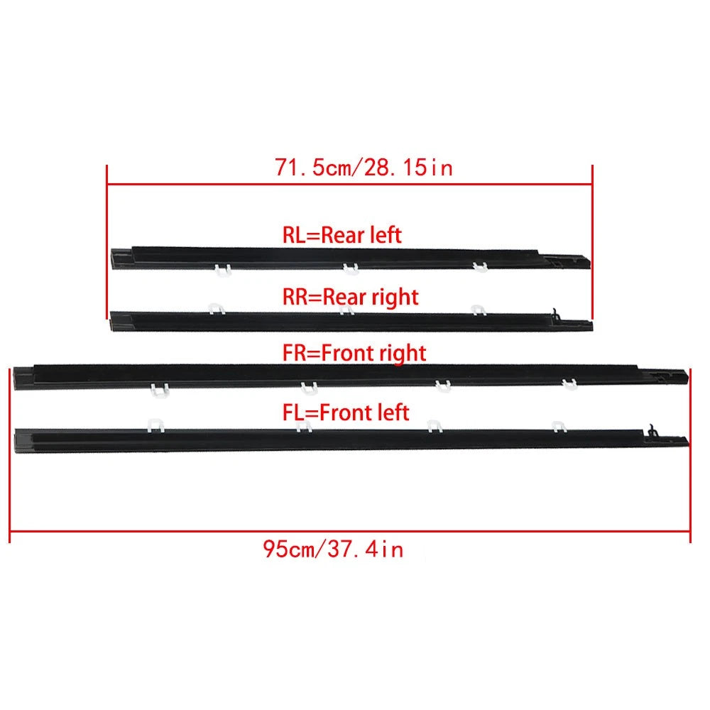 Chrome Outside Window Moulding Weatherstrip Seal for Acura TSX (2009–2014)