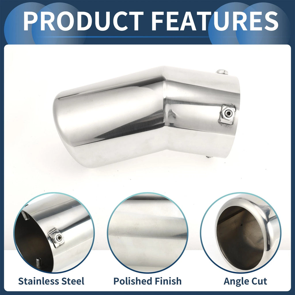 1Pc Slant Exhaust Tip 3.8" Inlet for Toyota Land Cruiser (2023–2024)