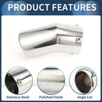 1Pc Slant Exhaust Tip 3.8" Inlet for Toyota Land Cruiser (2023–2024)