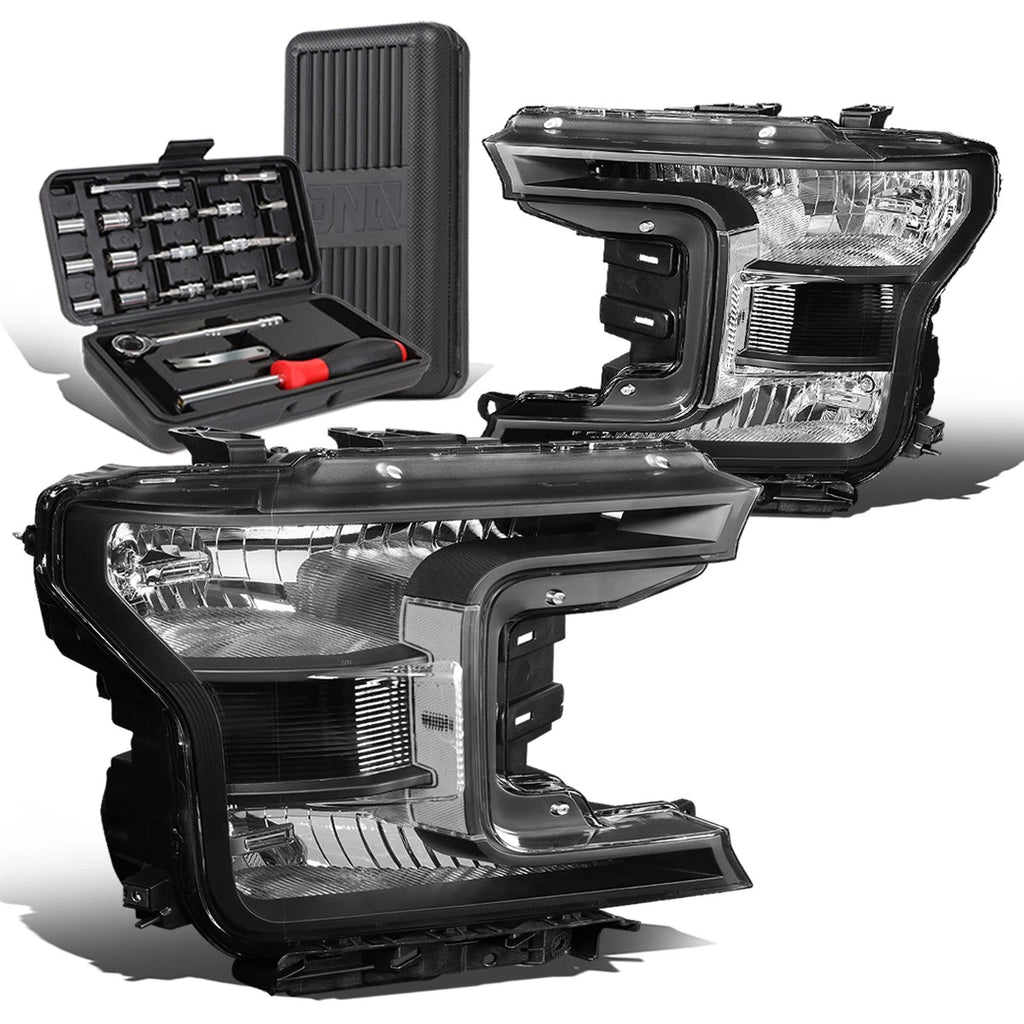 Headlight for Ford F150 (2018–2020) Black/Clear Signal Driving Lamp