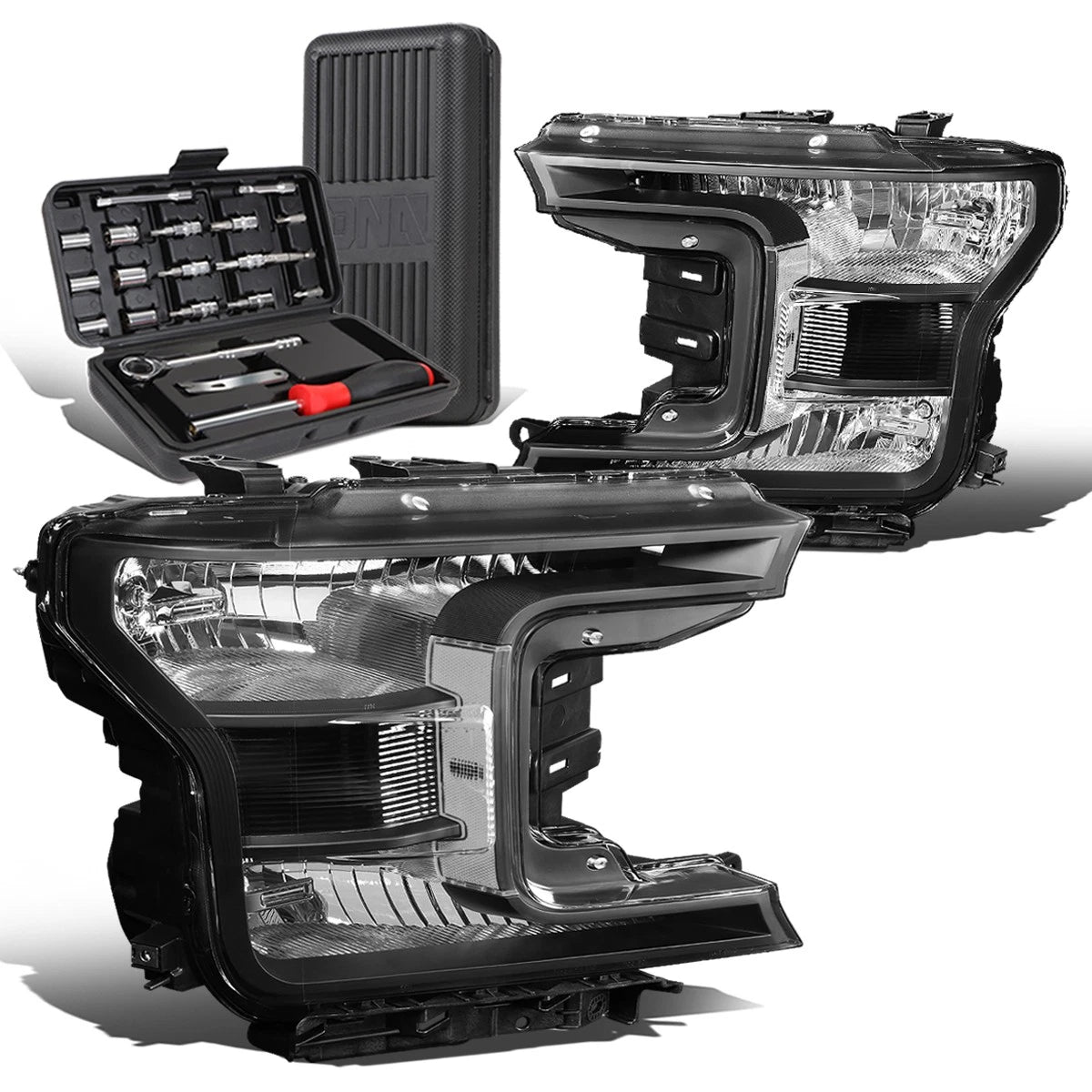 Headlight for Ford F150 (2018–2020) Black/Clear Signal Driving Lamp