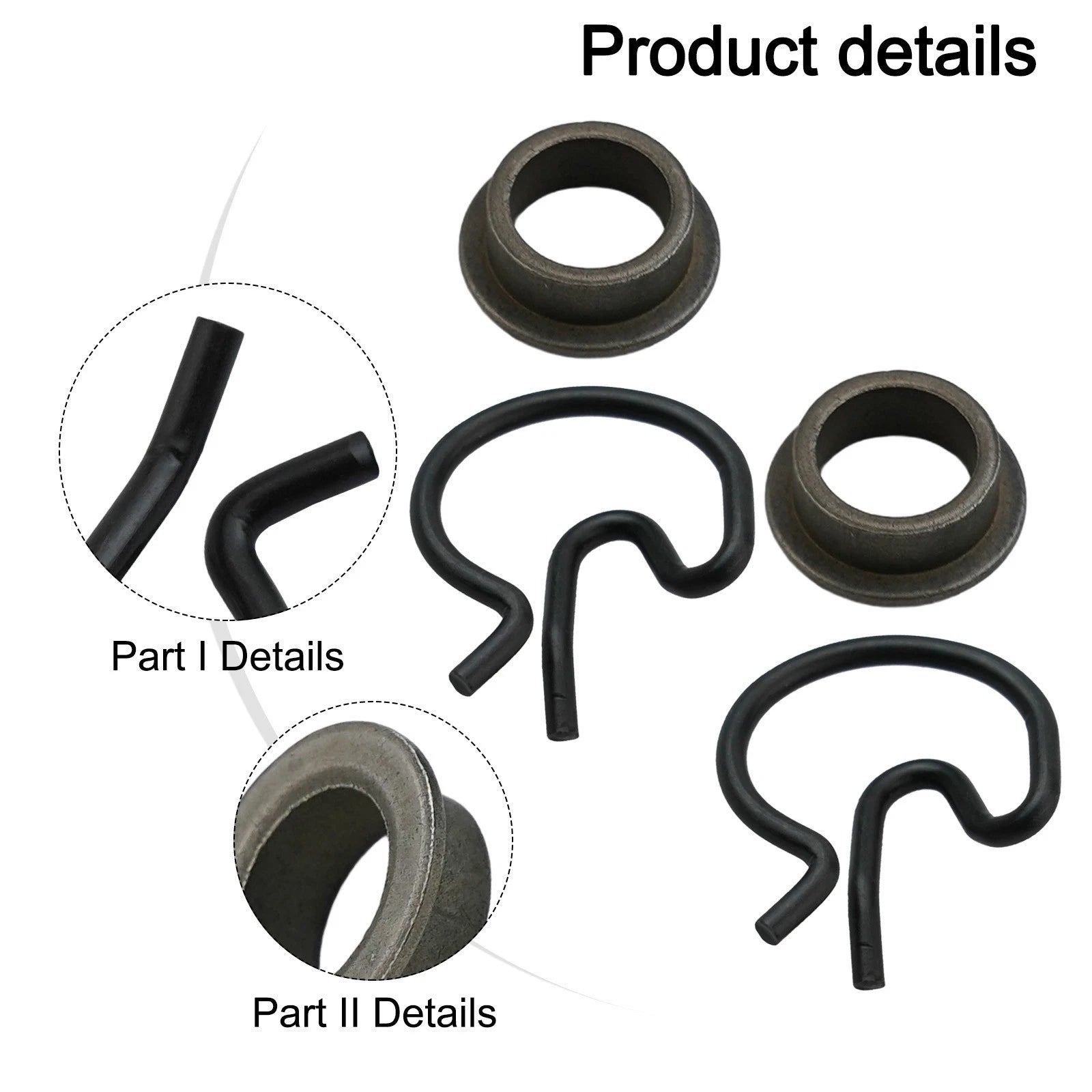 Set of 4 Steel Shifter Bushings with Spring Clips for