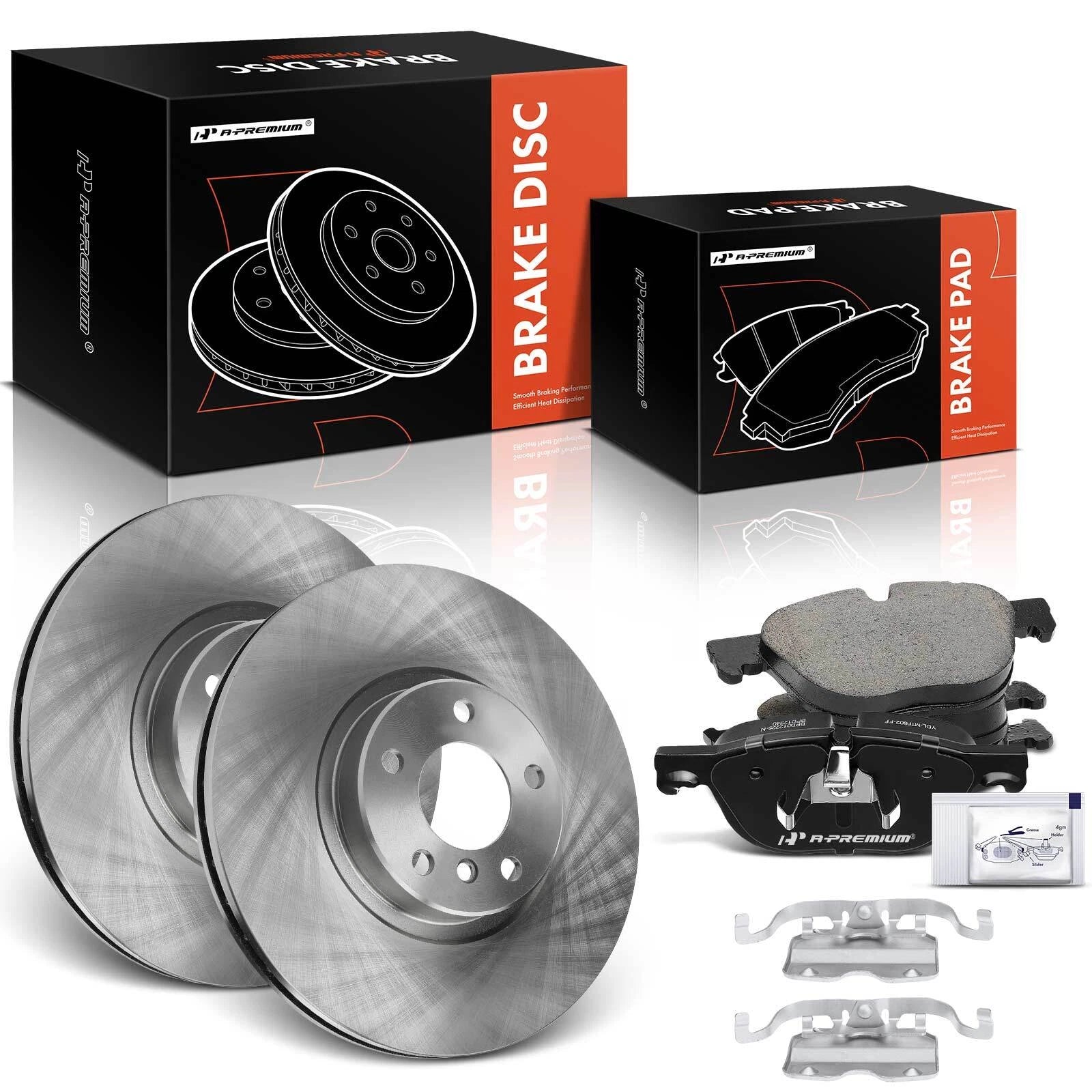 Set of 4 Front Disc Brake Rotors & Ceramic Pads for BMW X5 X6 (2007–2018)