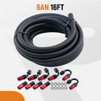 16FT Stainless Steel Braided Oil Fuel Hose Line Kit for AN6 Fitting