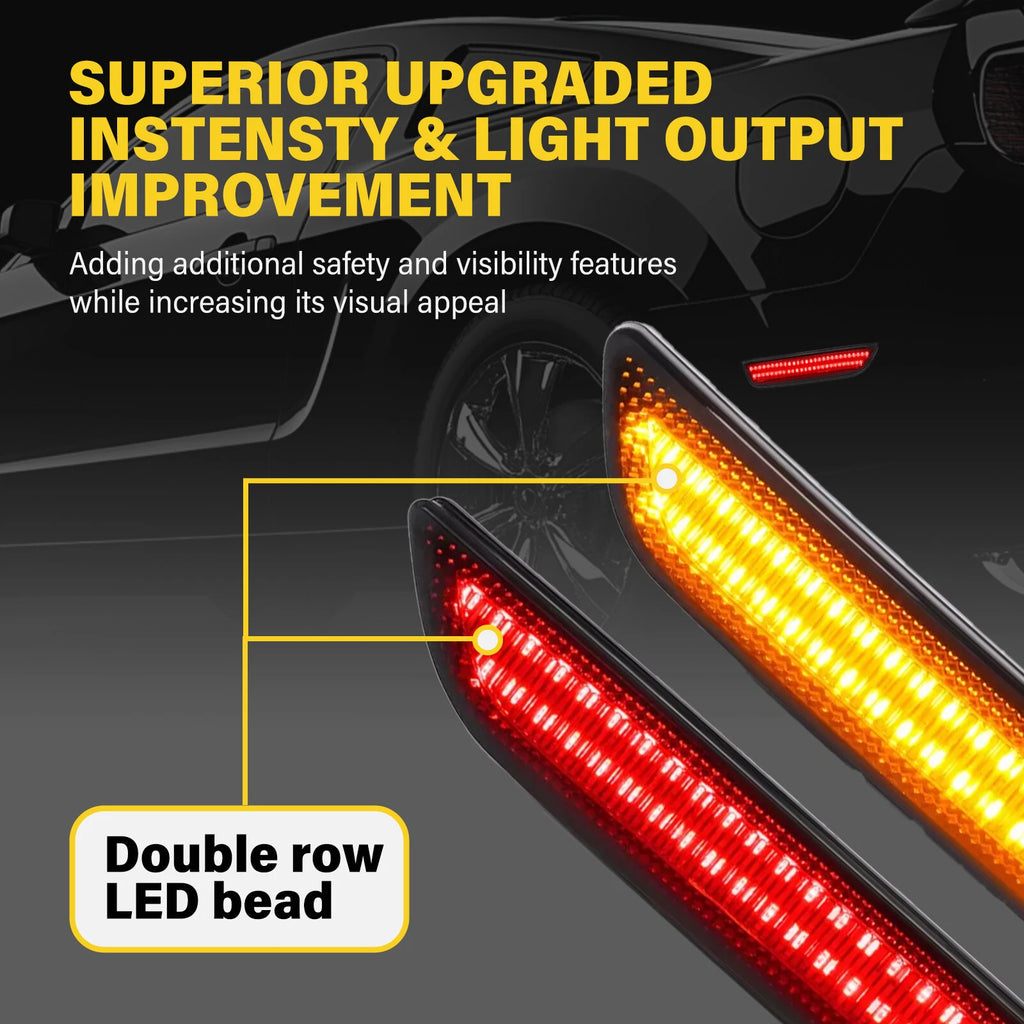 Set of 4 Smoked LED Side Marker Lights for Ford Mustang (2010-2014)