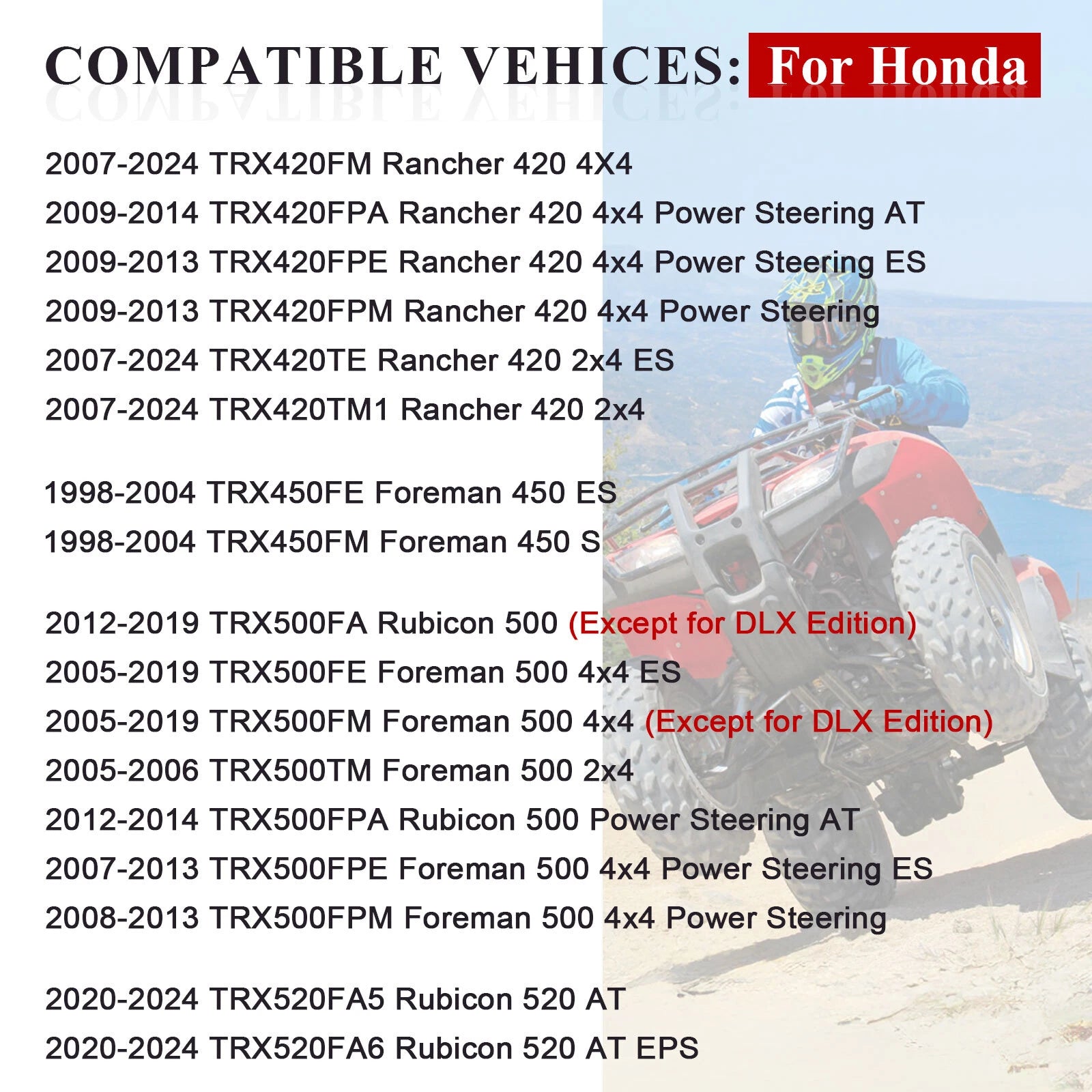 4X Wheel Center Cap for Honda FourTrax 300 TRX300 (1988–2000)