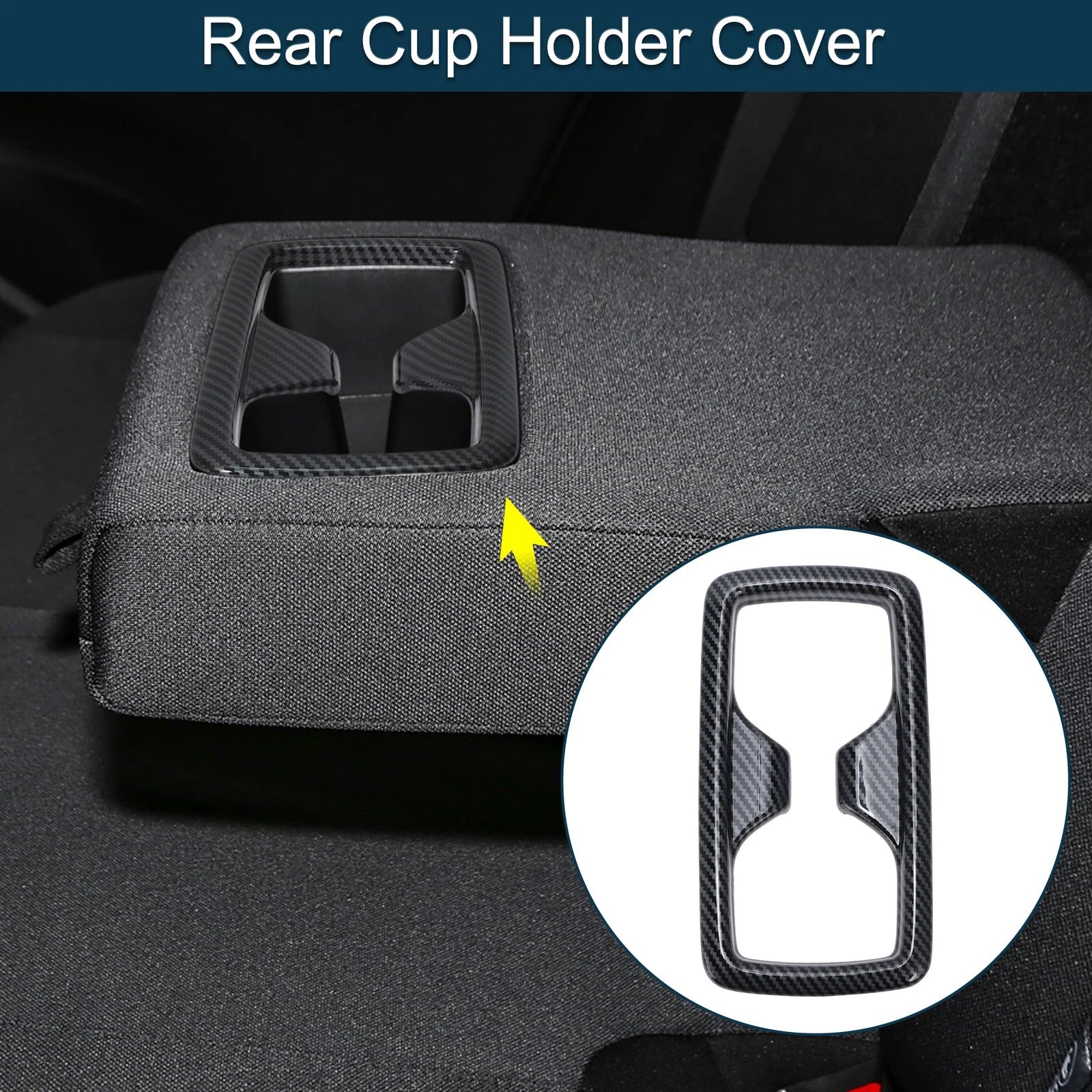Rear Cup Holder Cover for Toyota Harrier 80 Series (1 Pcs, Carbon Fiber)