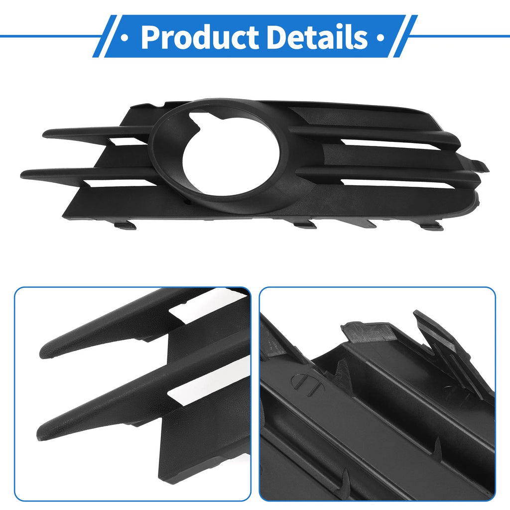 1 Pc Fog Light Grill for Volkswagen Scirocco (2009–2017) No. 1K8853665C Black