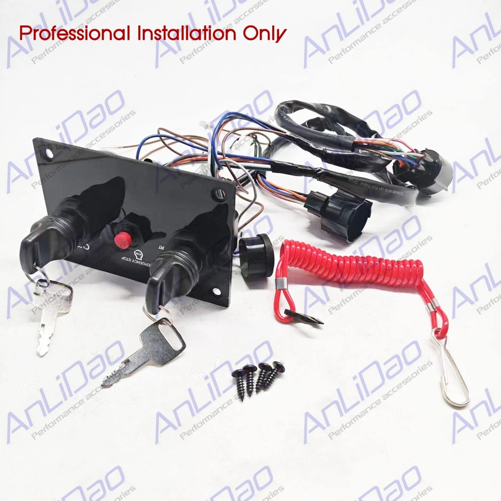 Dual Ignition Key Switch Panel Assembly for Suzuki Outboard (37100-96J14)