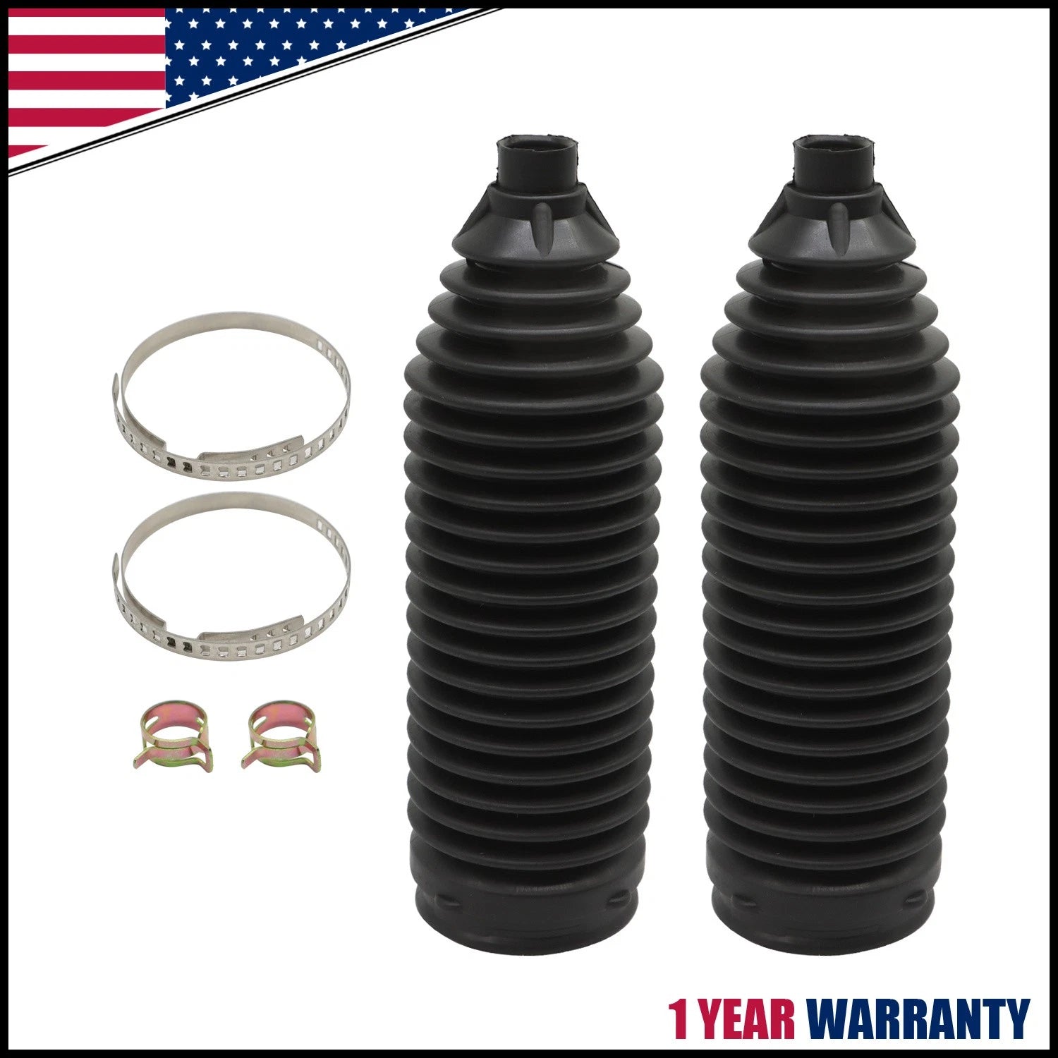 Pair of Rack & Pinion Inner Tie Rod Steering Bellow Boots for Chevy GMC Cadillac