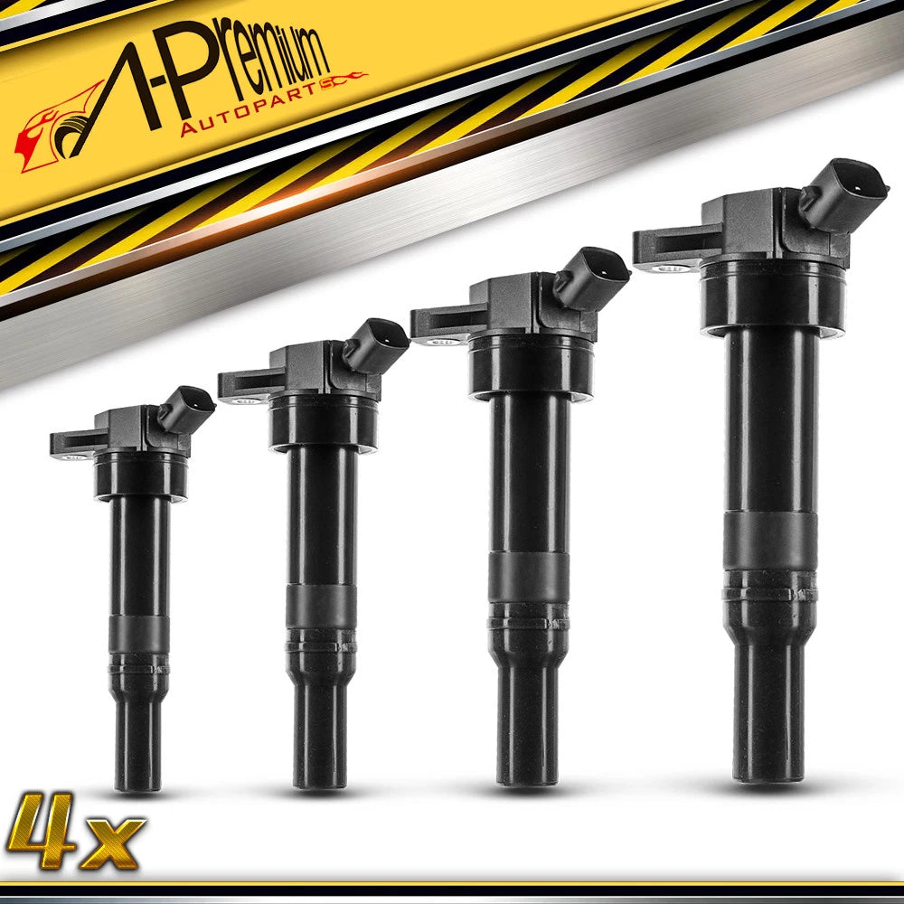 Set of 4 Ignition Coils for Hyundai Elantra (2011–2016) Kia Soul Forte (2012–2019)