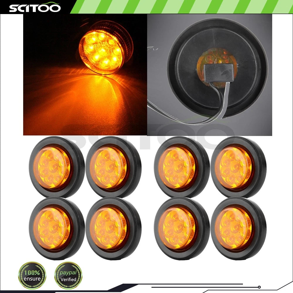8PCS Amber Side Marker with Grommet for Freightliner Classic (2001–2002)