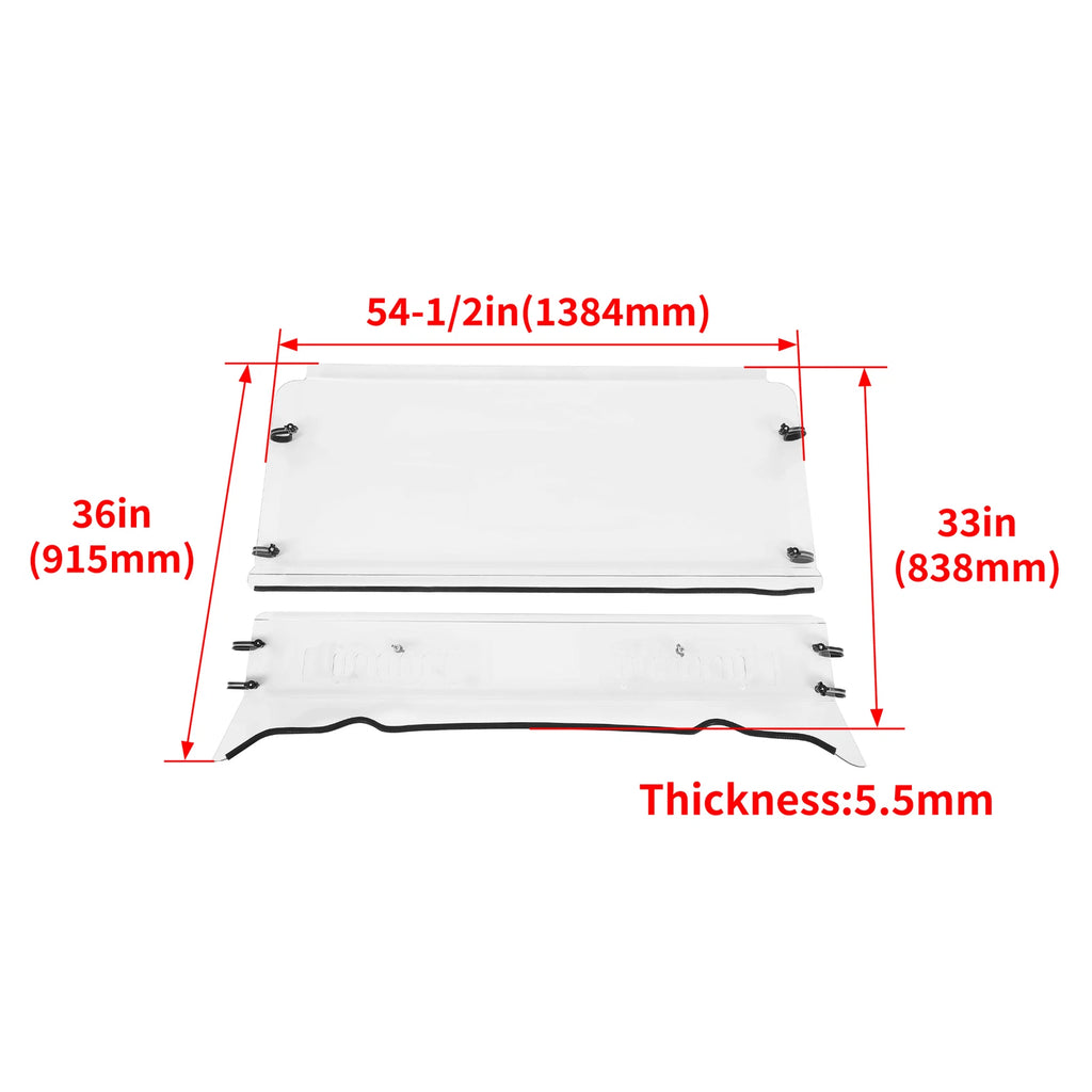 Clear Vented Windshield for Polaris Ranger Fullsize 570 (2017–2024)