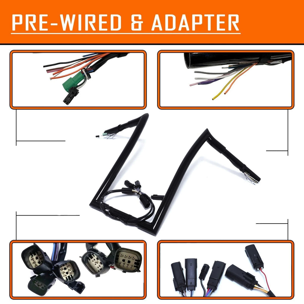 Prewired 12" 14" 16" Handlebar for Harley Road King FLHRC (2008–2013)