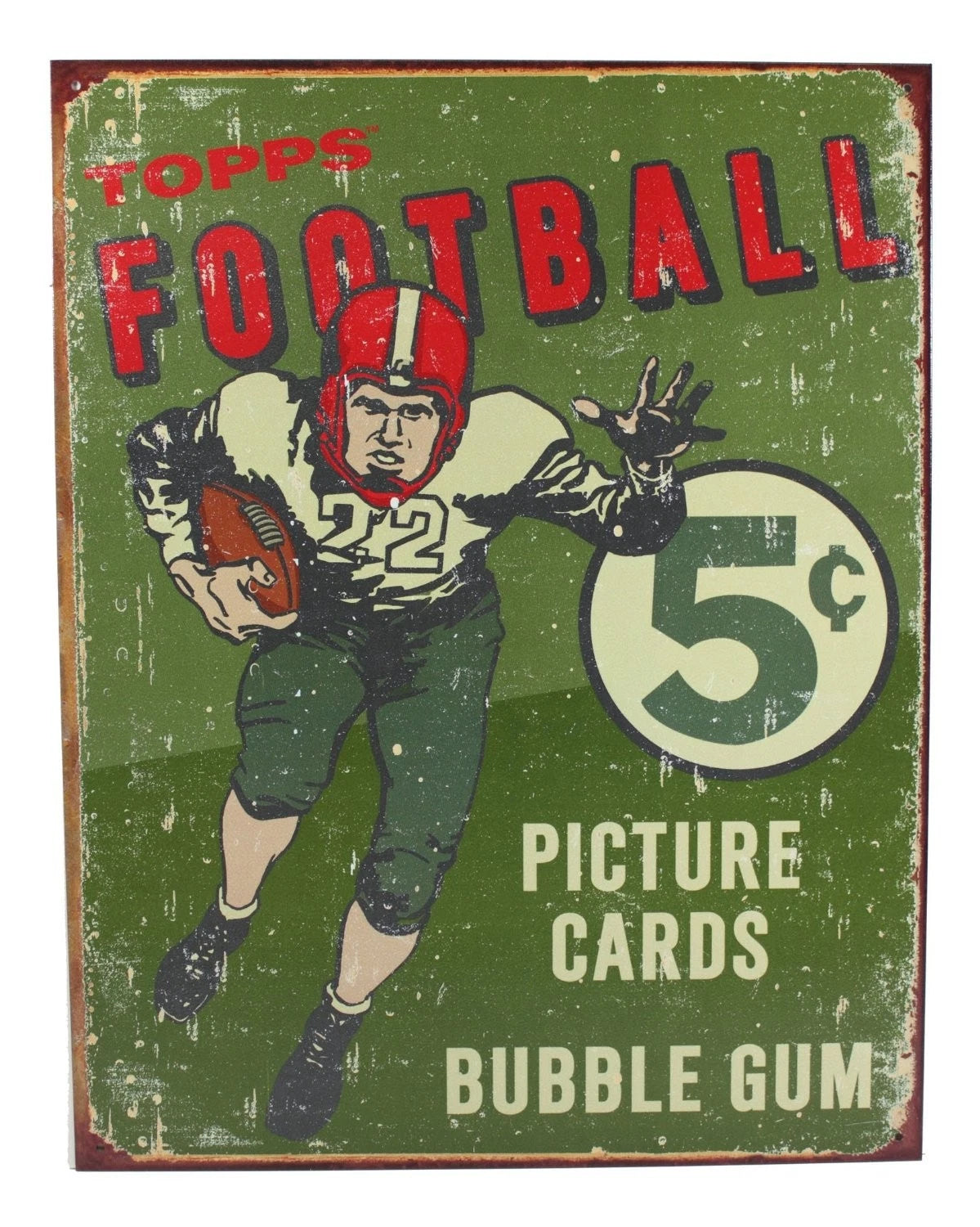 Vintage Replica Tin Metal Sign for Topps Football Cards (1956)