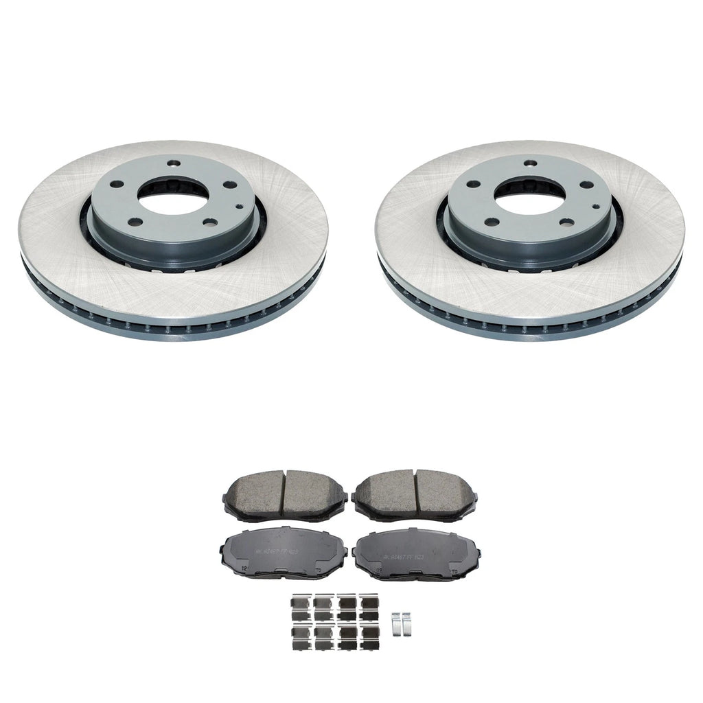 Set of 2 Front Rotors & Akebono ProACT Ceramic Brake Pads for CX-5 (2022–2023)