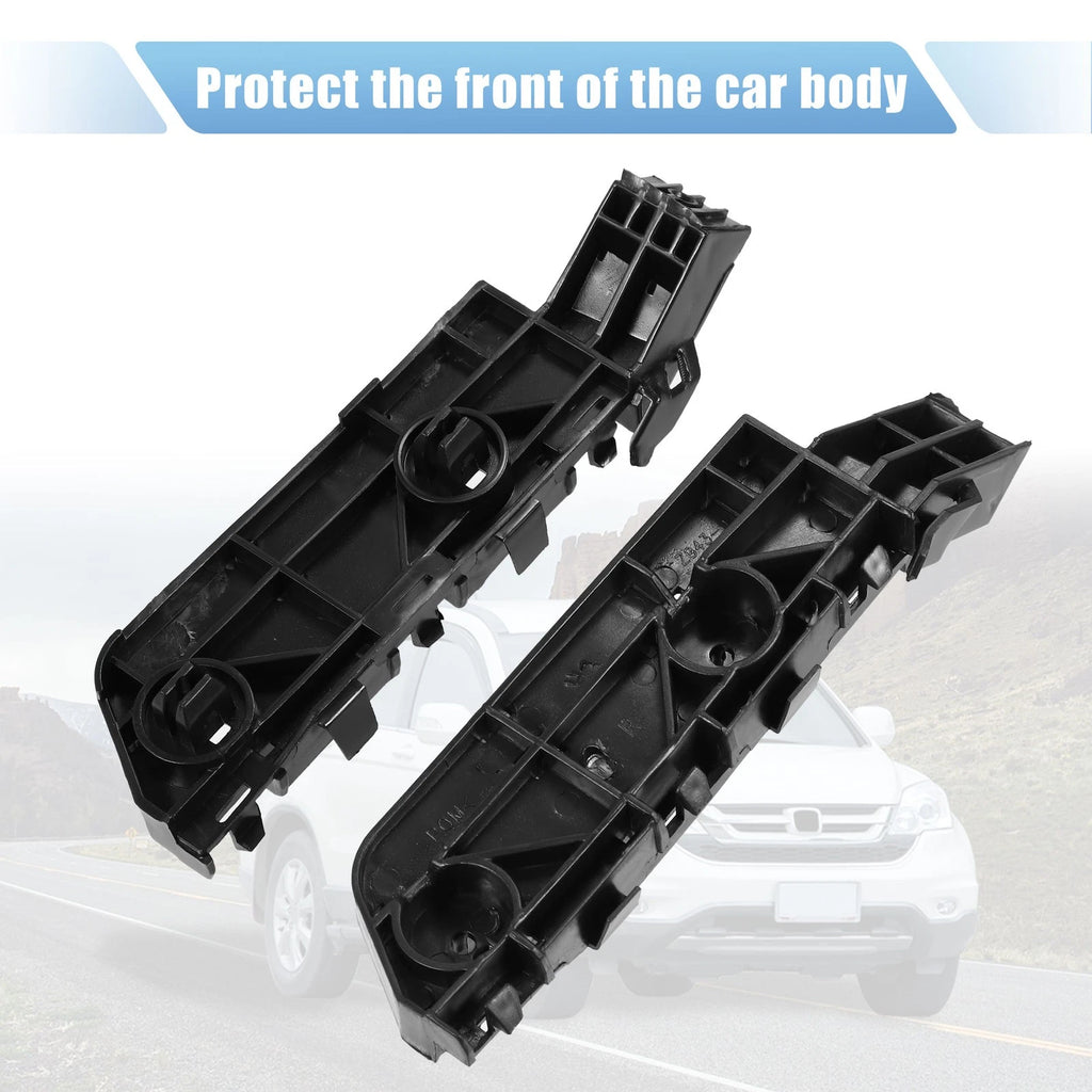 Pair of Front Bumper Bracket 71193-SWA-003 for Honda CR-V (2007) Plastic Black