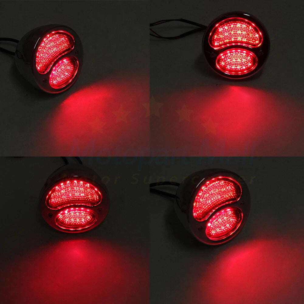 2X Red LED Brake Stop Tail Light for Cafe Racer Model A (1928–1931)