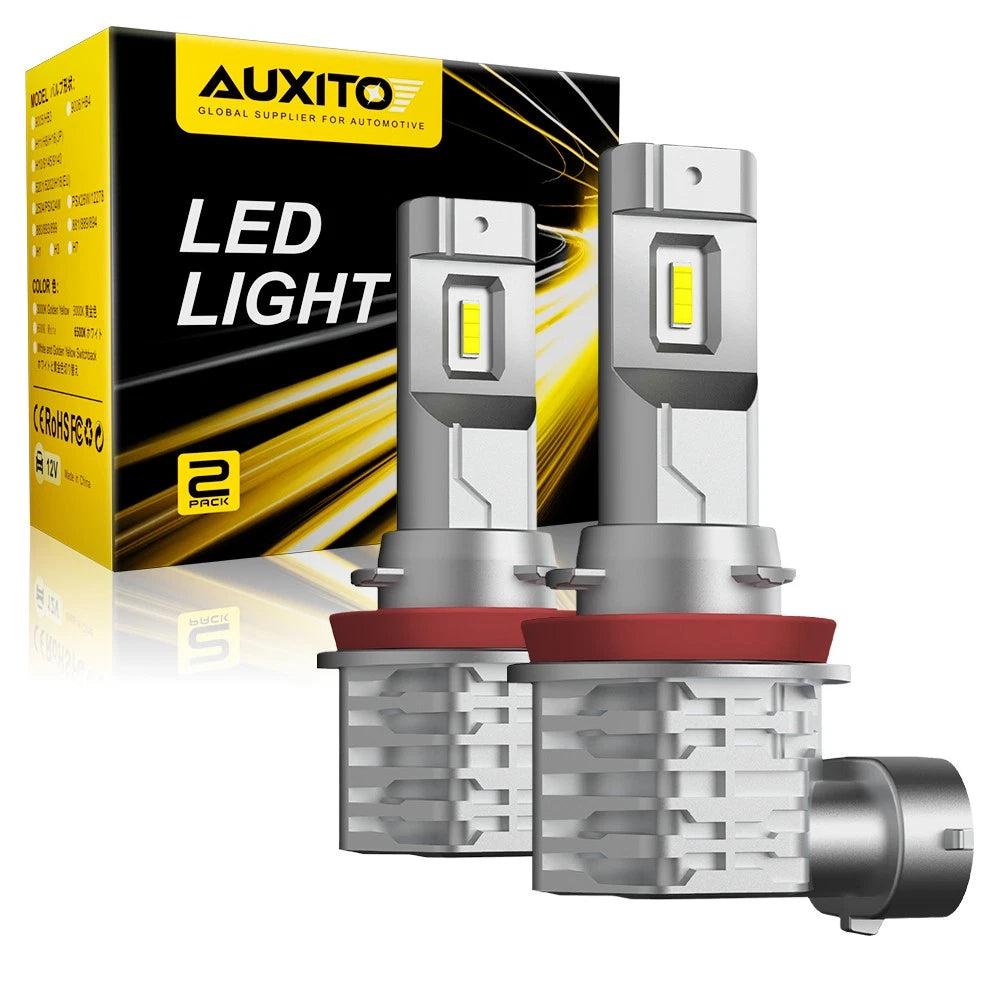 2X Auxito LED Headlight H11 H8 Low Beam Bulbs Canbus Kit 6500K for