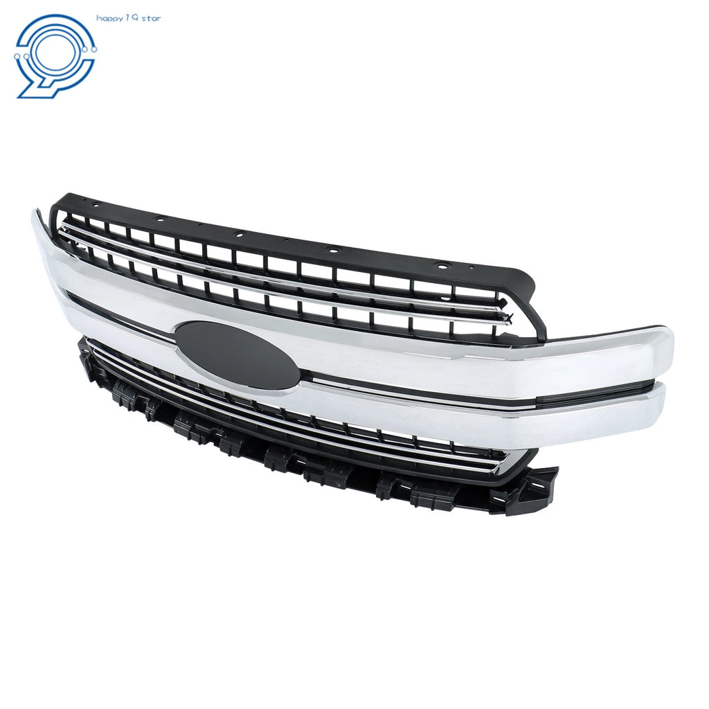 Lariat Style Front Bumper Grille for Ford F-150 (2018-2020) Chrome Trim