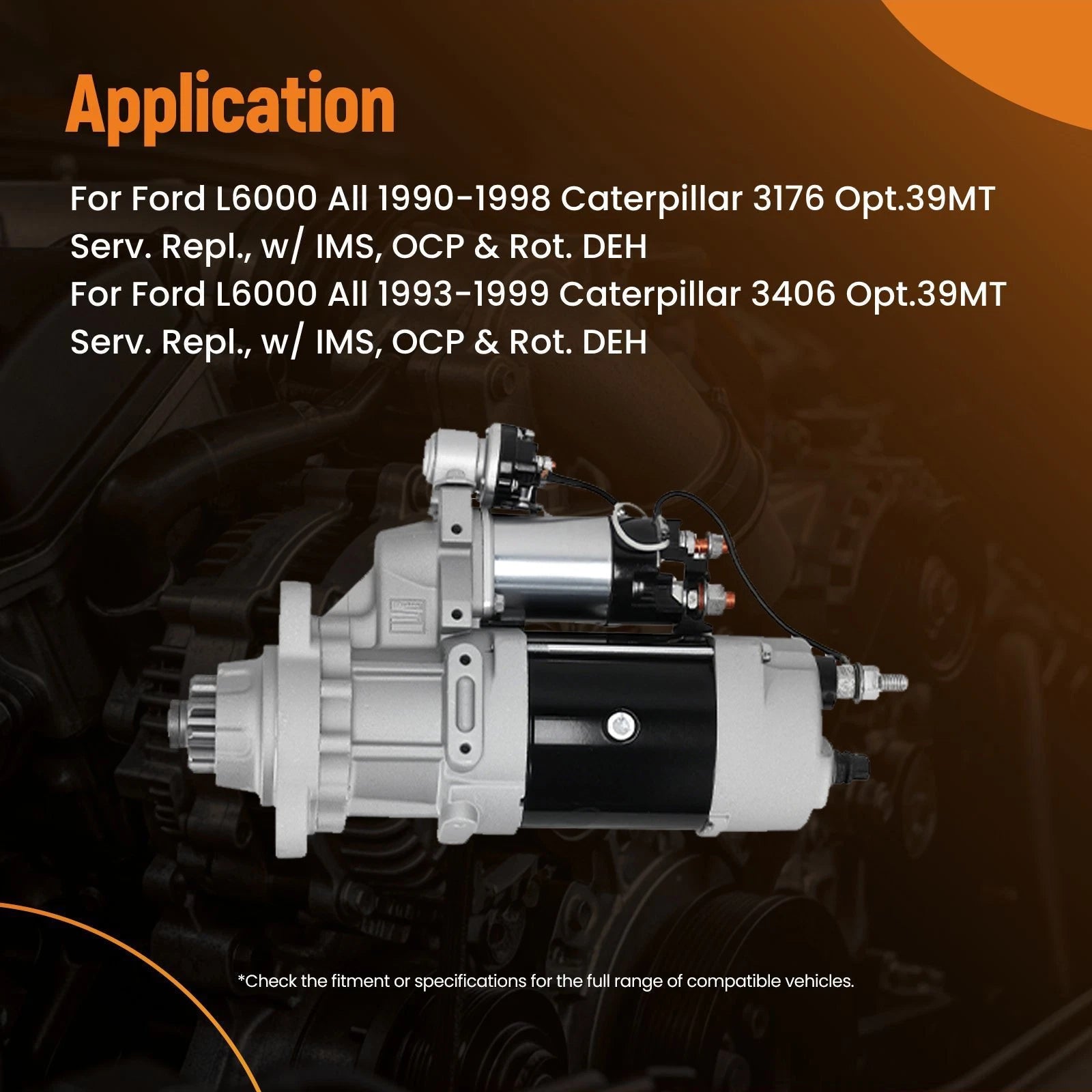 Starter for Freightliner Caterpillar (12V)