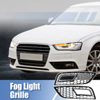 Pair Fog Light Mesh Grille Cover for Audi A4 B8.5 (2013–2016) Black