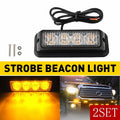 Set of 4 LED Beacon Warning Strobe Lights for Car Truck
