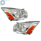Set of 2 Halogen Headlights for Ford Transit (2015–2021) Chrome Clear Lens