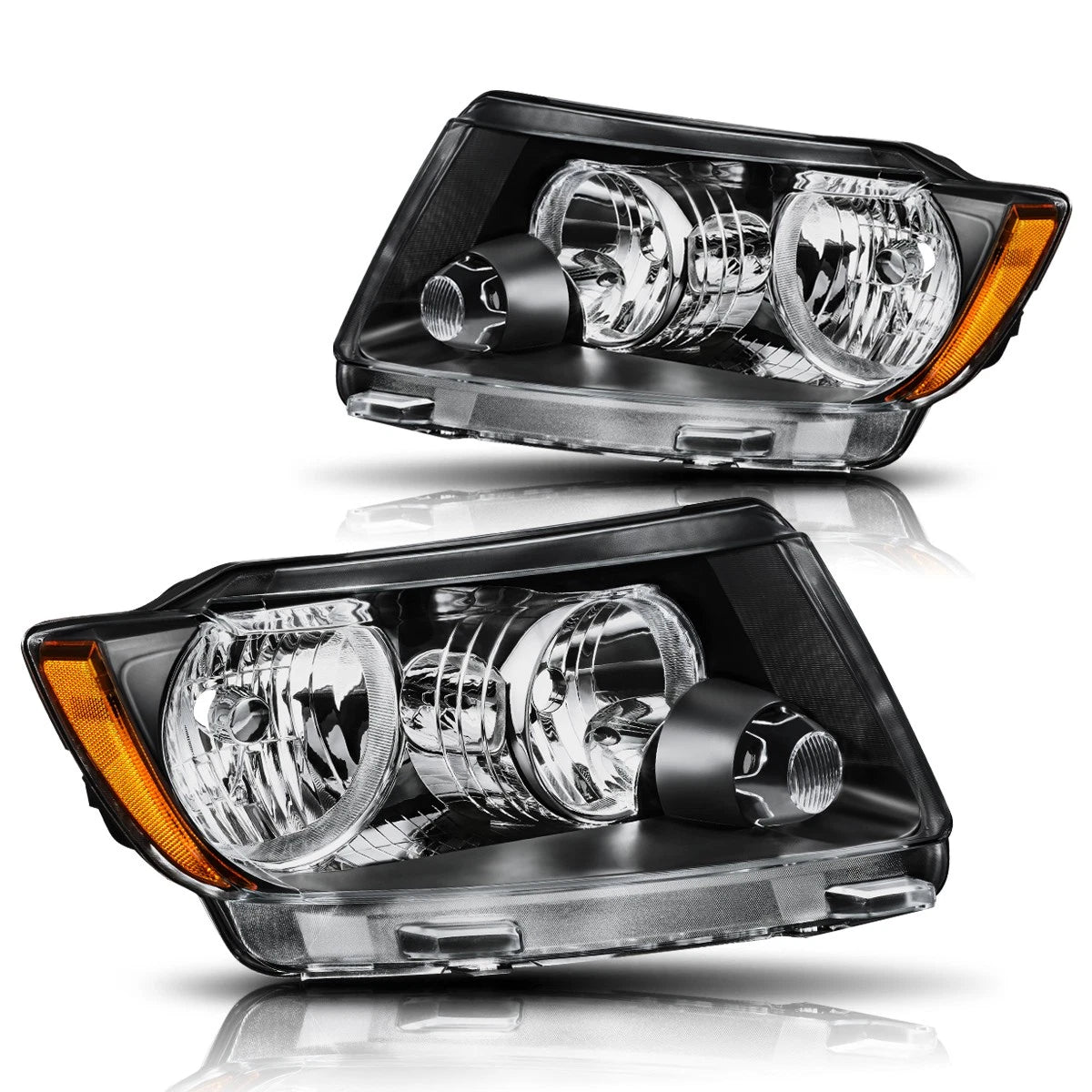 Halogen Headlight Lamps for Jeep Grand Cherokee (2011–2013) - Amber Side Corner Black