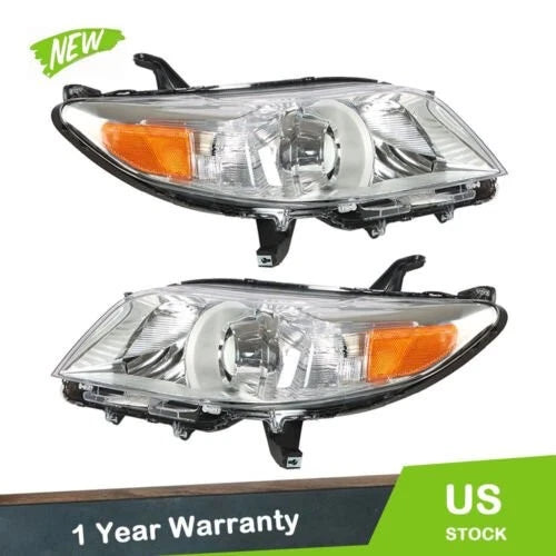 Replacement Headlight Set for Toyota Sienna (2011–2013) LH+RH Chrome Halogen