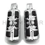 Pirate Skull Footpegs for Kawasaki Vulcan 900 Custom, Yamaha Virago 250 (2006–2023)