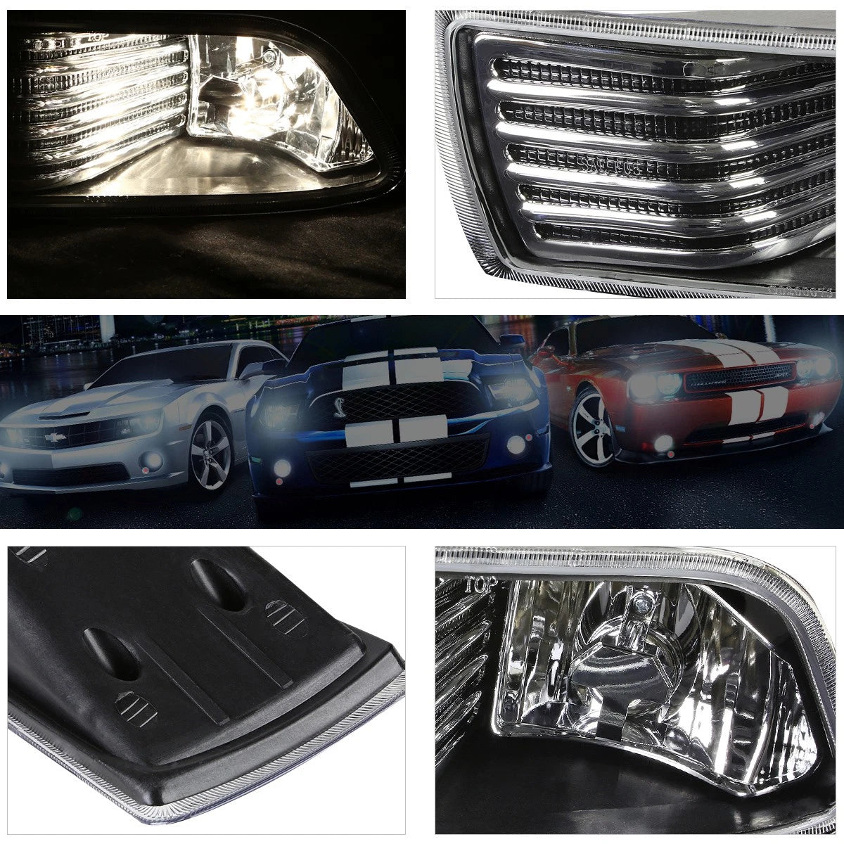 Set of 2 Fog Lights for Scion tC (2004–2010) Black Housing with Switch