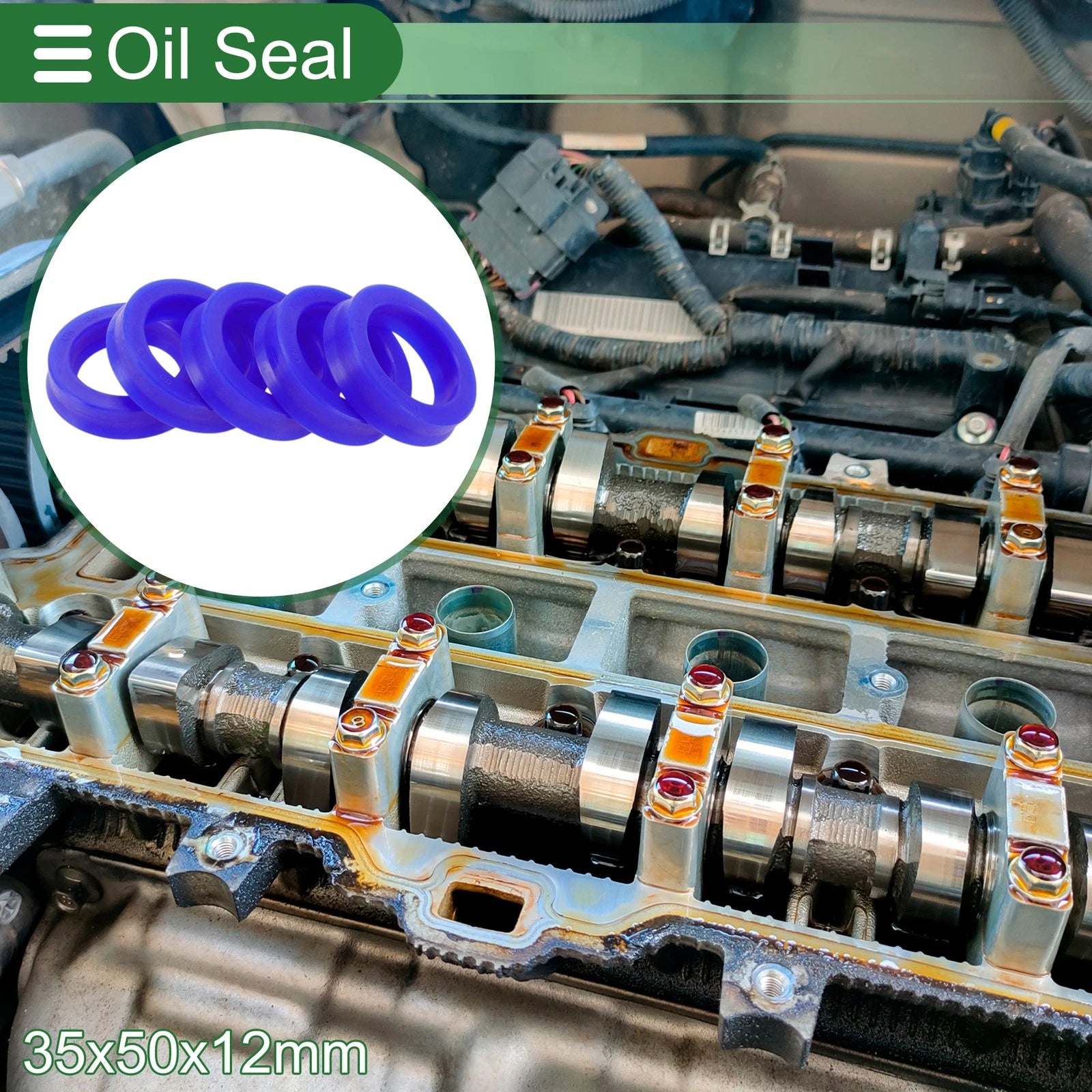 Set of 5 Oil Seal Rotary Shaft Seal 35x50x12mm High Pressure TPU