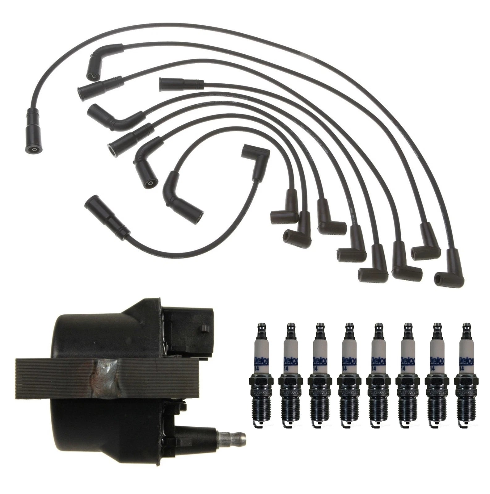 Ignition Wires Coil & 8 Spark Plugs Kit ACDelco for Chevrolet Caprice (1994–1995)