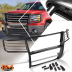 Front Bumper Brush Grille Guard for GMC Sierra 1500 (2007–2013) Black Coated