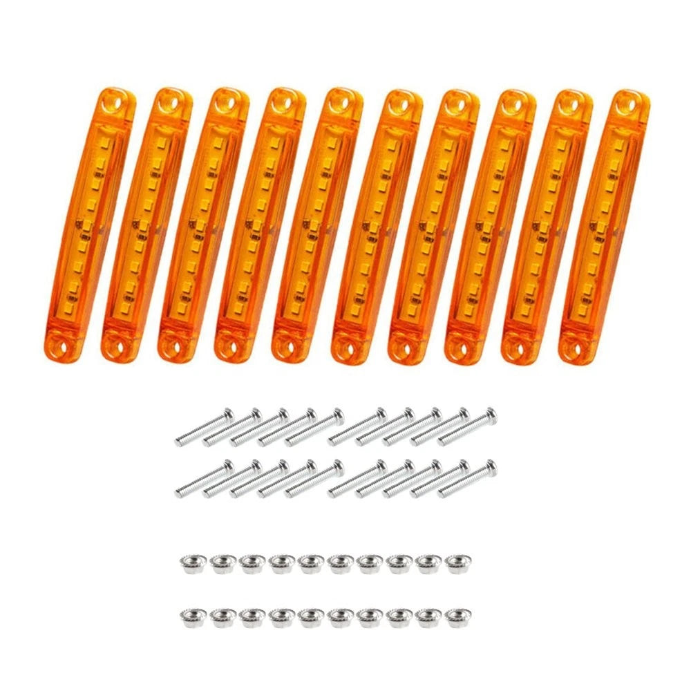 10X LED Amber Side Marker Lights for Truck Trailer (Waterproof)