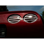 Tail Light Grilles Polished Stainless Steel Slotted 4pc for Chevy Corvette (1997–2004)