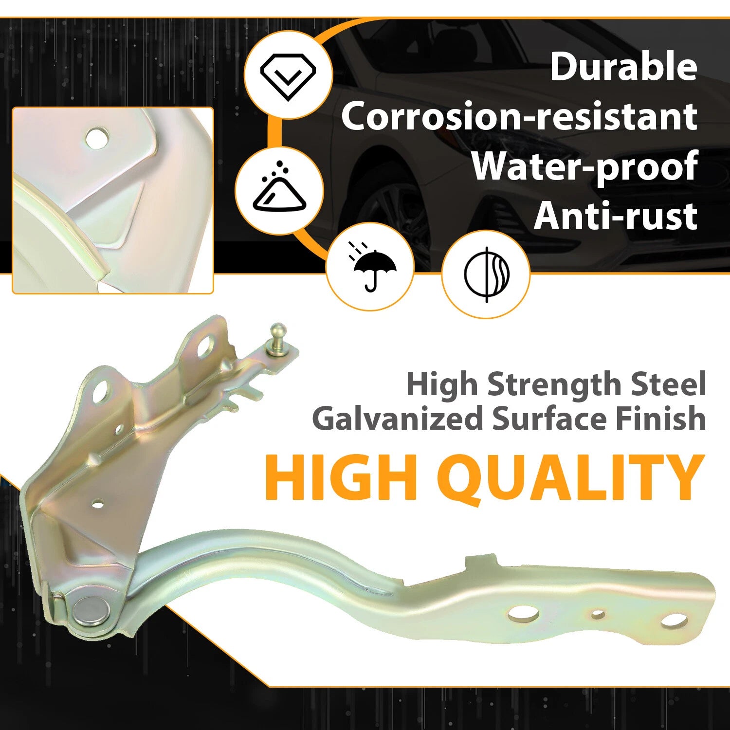 Hood Hinge Set for Hyundai Sonata (2015–2019) 79110C1000 79120C1000