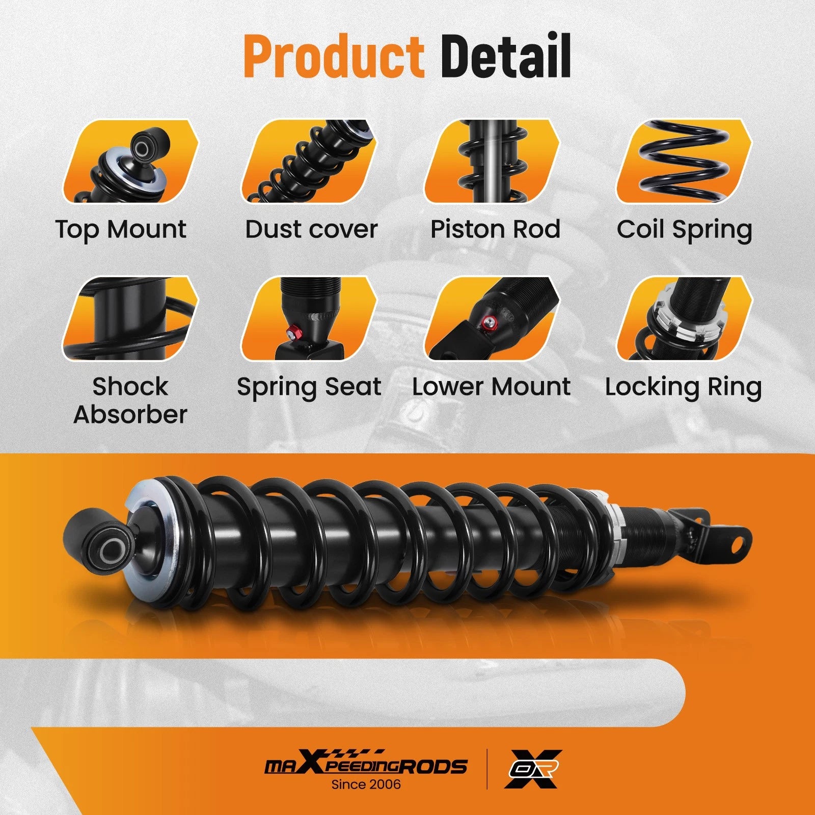 Rear Shock Strut Absorber Kit for Honda Foreman TRX520FE TRX520FM (2020–2023)