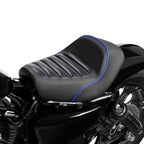 Black Blue Front Solo Driver Seat for Harley Sportster XL883 1200 (2010-2022)