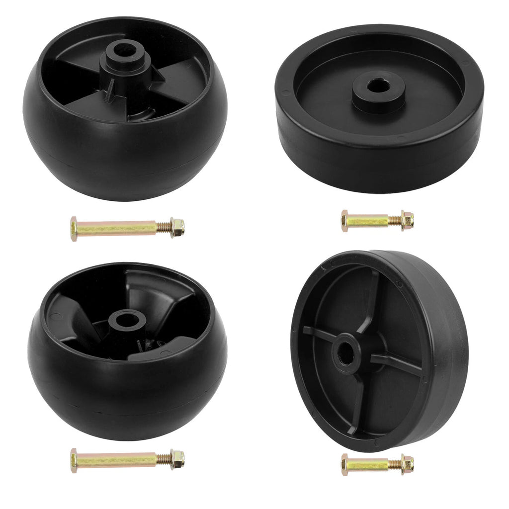4X Lawn Mower Deck Roller Wheel Kit for Cub Cadet Craftsman (734-0973, 734-04155)