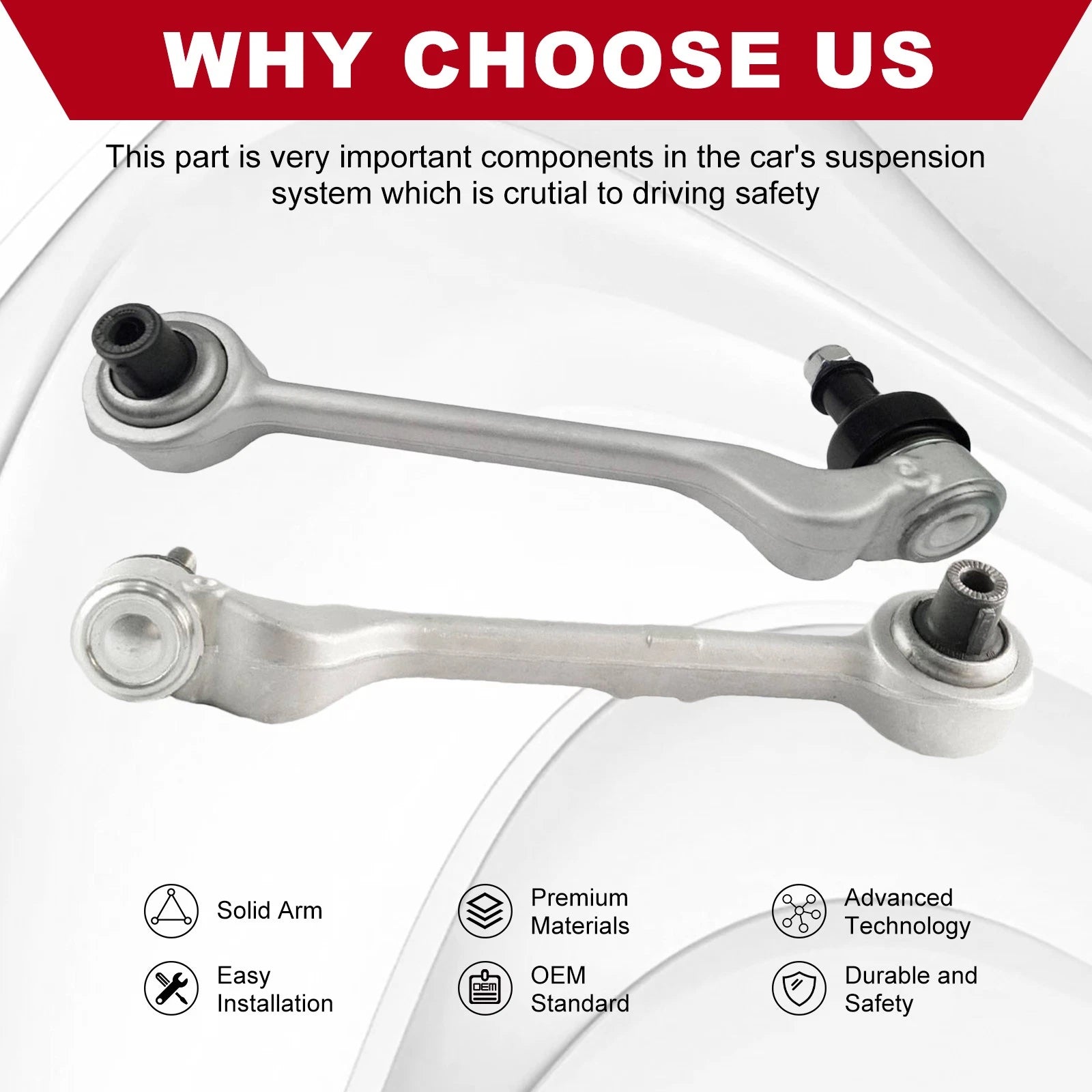 Pair Front Lower Control Arms for BMW 128i 135i 323i 325i 328i 330i 335i (2008–2013)