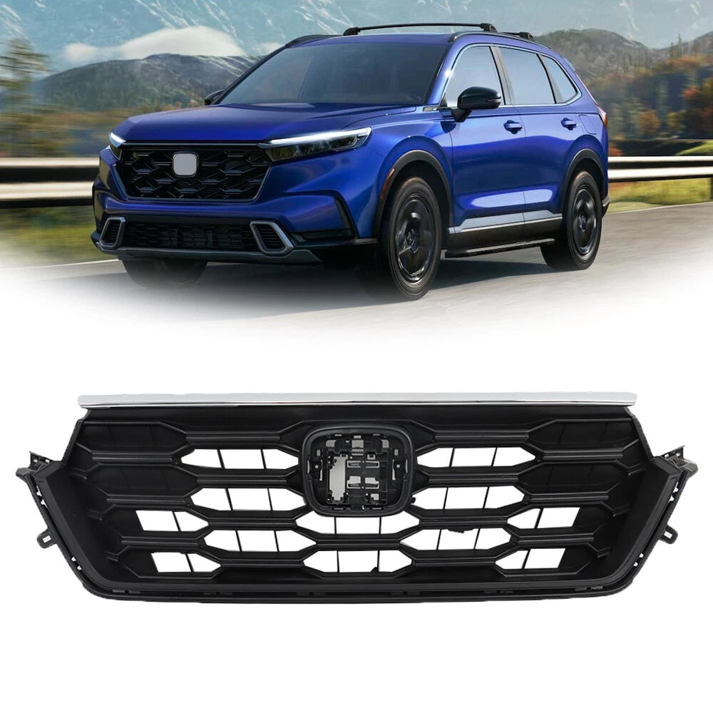 Front Upper Grille Assembly for Honda CR-V (2023–2024) Matt Black Honeycomb