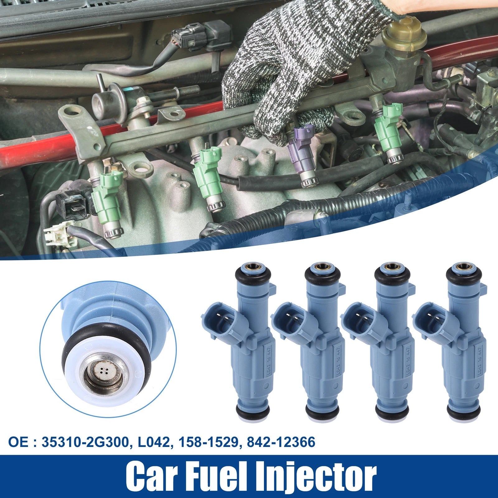 Set of 4 Fuel Injector Nozzles for Hyundai Sonata 2.4L (2010–2015) 35310-2G300