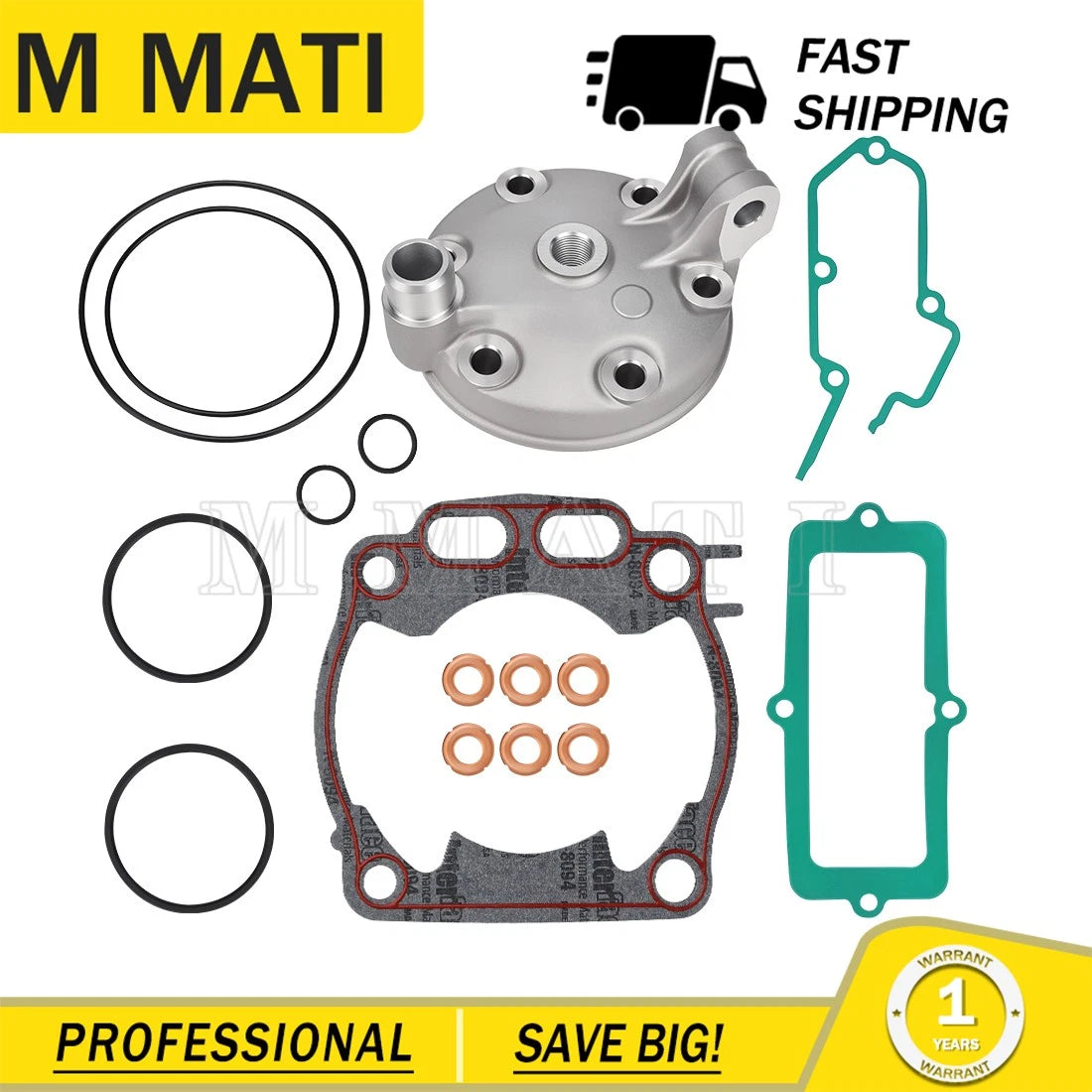 Set of 2 Cylinder Head Gaskets Top End Kit for Yamaha YZ250 (2001–2024)