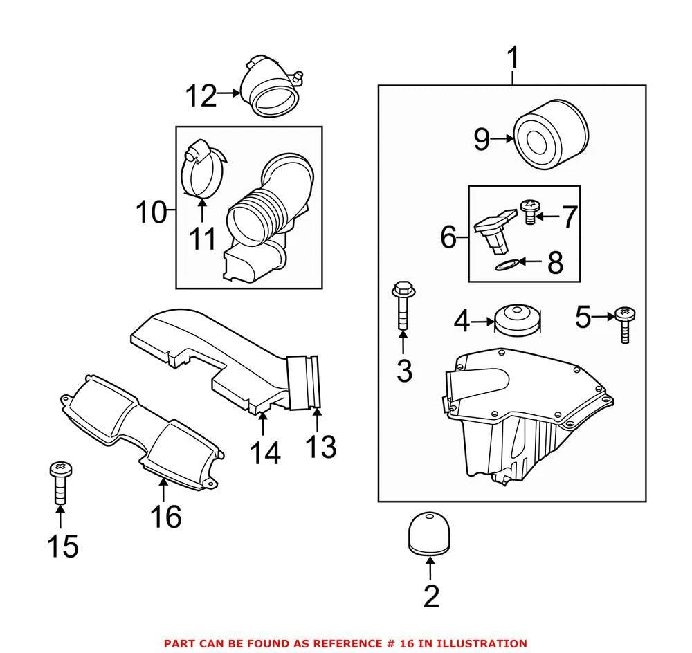 OEM Driver Left Engine Air Intake Hose for BMW (13717547592)