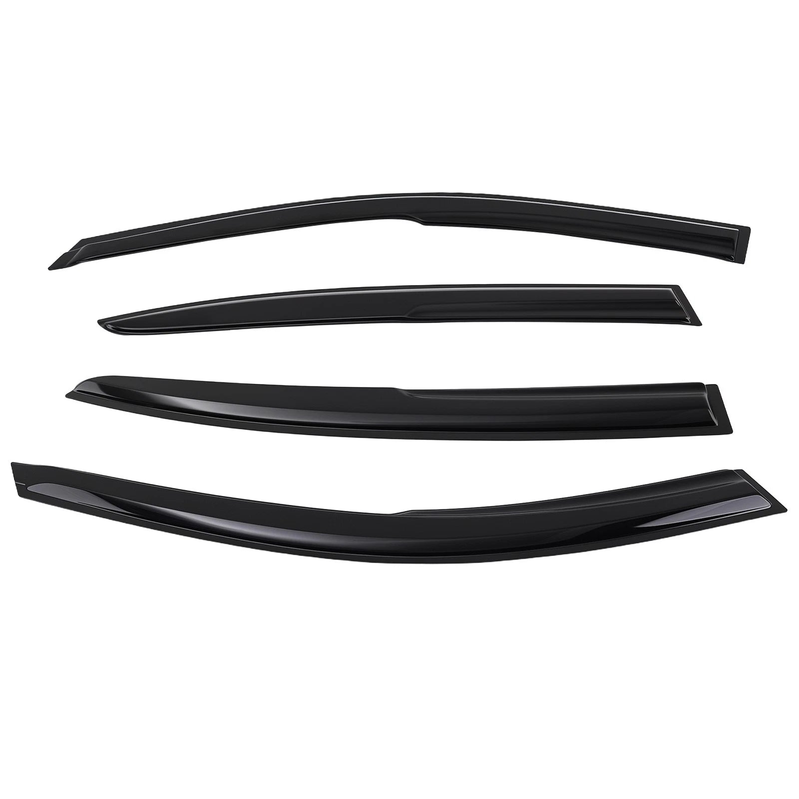 Window Visor Deflector Set for Honda Accord (2008–2012) 4-Door Sedan Black