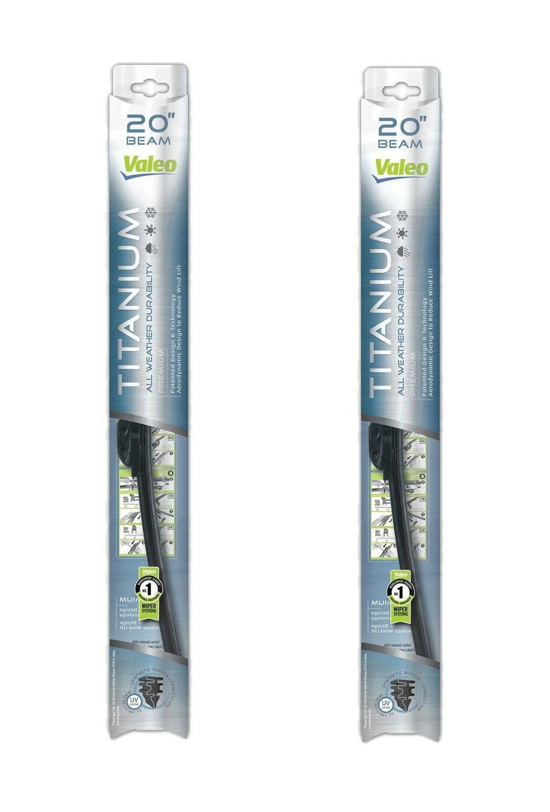 Set of 2 Windshield Wiper Blades for Valeo (20")